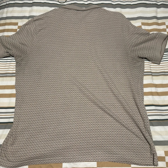 XL Men’s Haggar Polo - Tan with Navy Pattern - Excellent Shape - Picture 2 of 4
